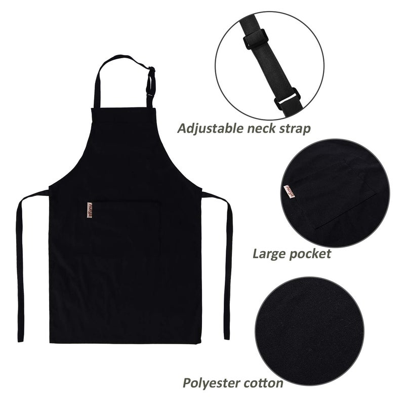 Aurya Kids Apron and Chef Hat Set-Adjustable Child Apron for Boys and Girls for Cooking Baking - Image 2